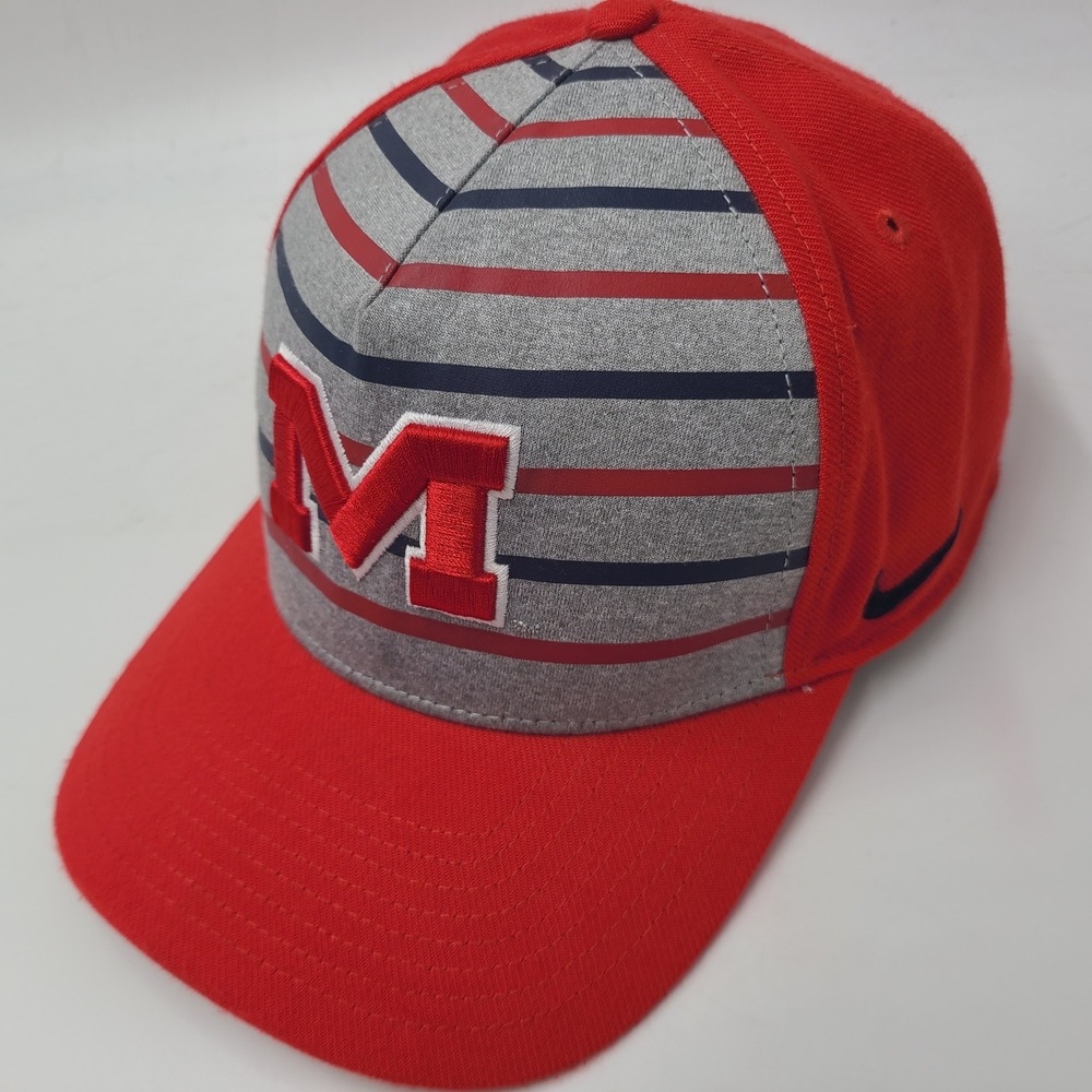 Ole Miss Rebels Hat Fitted One Size Nike Red Gray NCAA Classic99 Dri-Fit Men